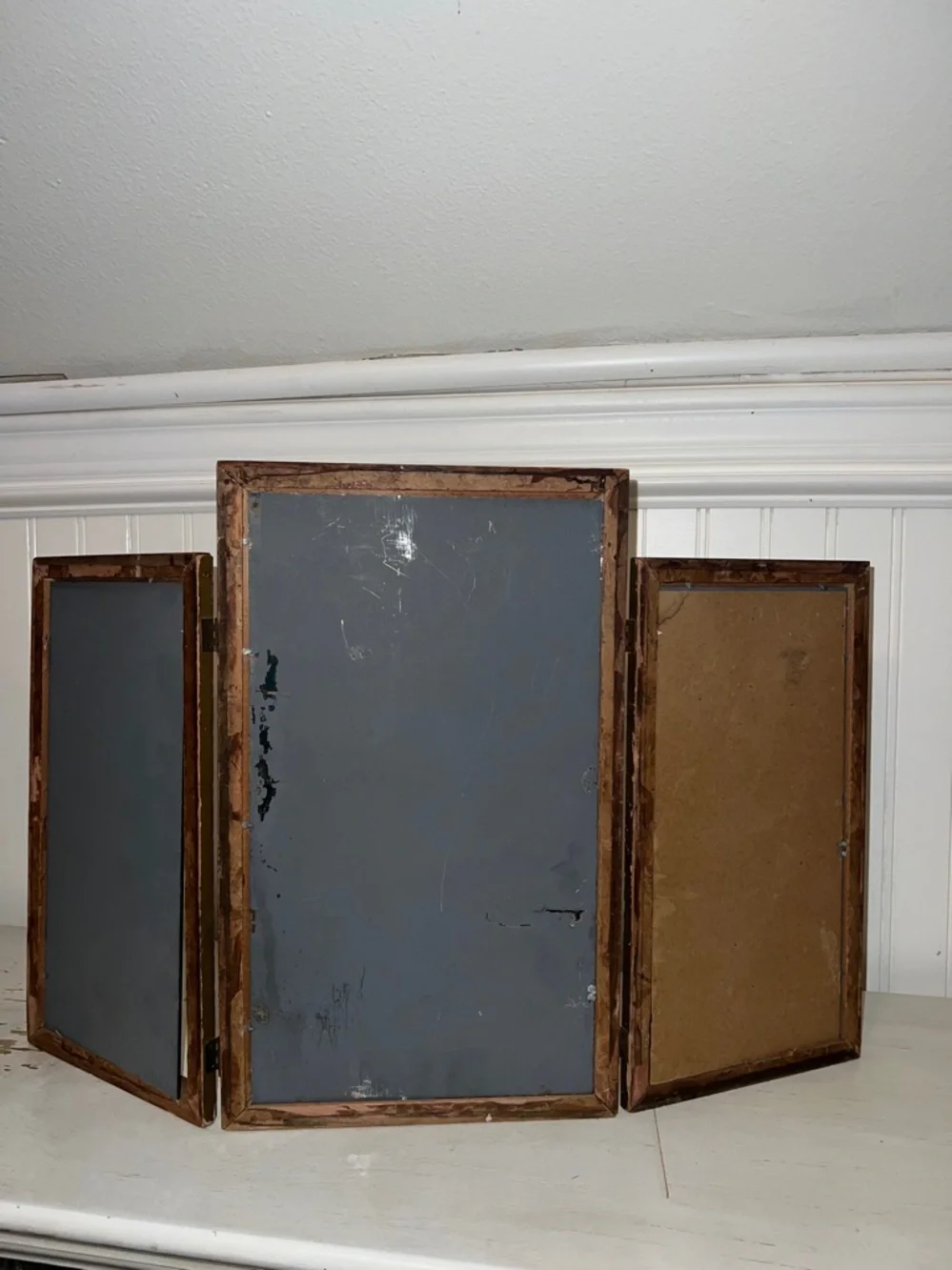 1940s Original Trifold Dressing table mirror or wall hanging